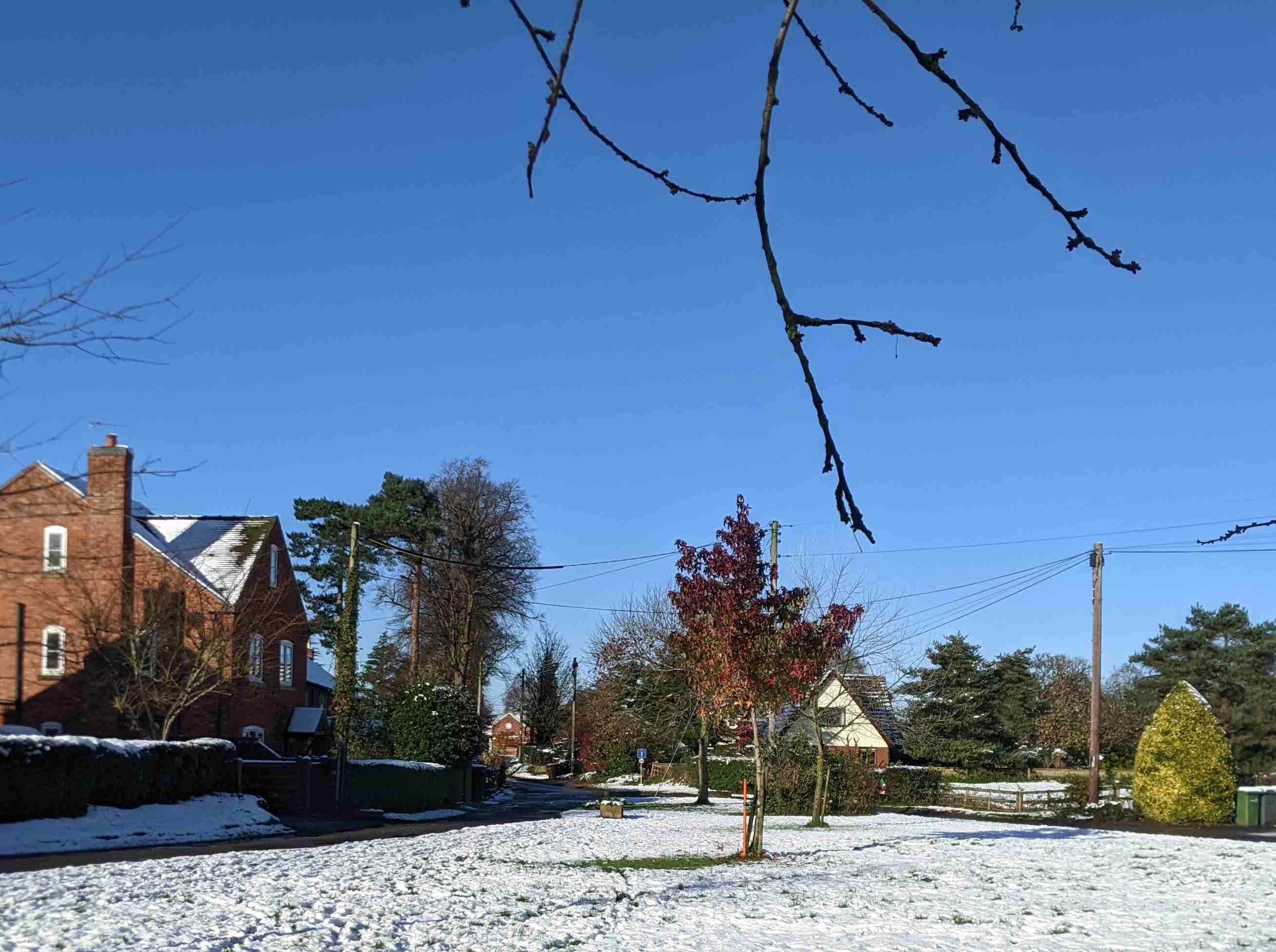 Hall Lane after the first snowfall